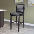 thumbnail image 2 of Ira Smooth Fabric Upholstered Bar Height Bar Stool with Wood Legs, 2 of 4