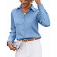 thumbnail image 5 of Vividaire Womens Shirt Wrinkle Free Long Sleeve Button Down Business Dress Blouse Stain Resistant Office Work Tops, 5 of 8