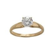Brilliance Fine Jewelry Round 6MM Cubic Zirconia Solitaire Engagement Ring in 10K Yellow Gold