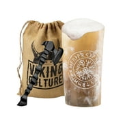 Viking Culture Horn Mead Cup - Authentic Medieval and Nordic-Inspired Drinking Vessel - Handmade Goblet for Wine, Beer, Ale - Safe and Unique Drink Tumbler Gift with Axe Bottle Opener and Burlap Bag