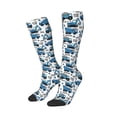 thumbnail image 2 of Balery Blue Excavator Printed Novelty Socks Men's Women's Crew Socks Sports Socks Knee High Socks Cotton Socks Quirky and Cool Socks, 2 of 9