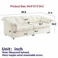 thumbnail image 7 of 94.8" Chenille Cloud Sofa, Modern Deep Seat Comfort Sofa, Plush Fluffy Upholstered Couch for Living Room, Bedroom, Office, Green Fabric 3-Seater Sofa, 7 of 7