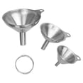thumbnail image 2 of Embudos de cocina de acero inoxidable de 3 pieza miniembudos aptos para vavajils para aceites esenciales ingredientes secos líq Baoblaze embudo de acero inoxidable, 2 of 7