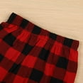 thumbnail image 6 of Morttic Baby Boys Girls Matching Christmas Clothes Red Plaid Top T-Shirt and Pants Winter Outfits(5-6Y), 6 of 7