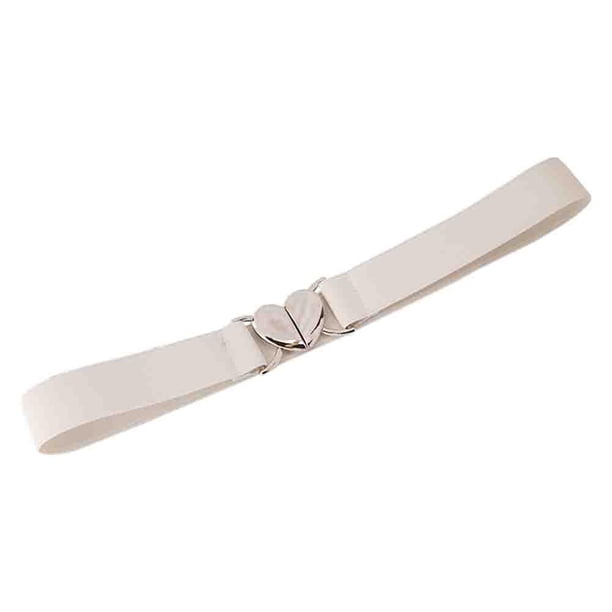 Cinturón elástico estrecho para mujer Cinturón elástico Love Heart B1X0 HandmB1 Metal