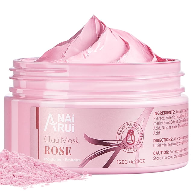 Mascarilla facial ANAI RUI Rose con arcilla rosa caolín 125 ml con niacinamida