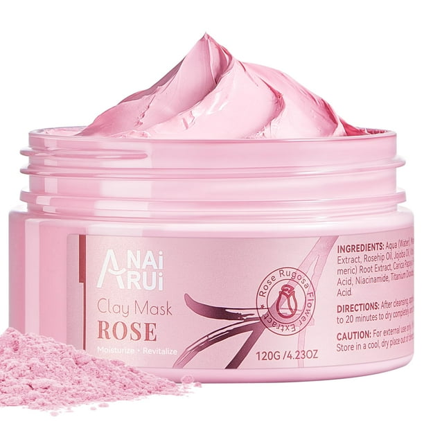 Mascarilla facial ANAI RUI Rose con arcilla rosa caolín 125 ml con niacinamida