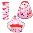 thumbnail image 3 of Tienda de juego portátil ANGGREK 3 en 1 con Túnel y Piscina de bolas color Rojo con puntos, 3 of 8