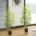 thumbnail image 4 of HOMCOM 2 Piece 4ft Artificial Tree Bamboo for Indoor Home Decor, 4 of 10