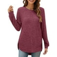 thumbnail image 2 of IMENGL Autumn winter loose round neck sweater, Red XL, Size M-2XL, 2 of 5