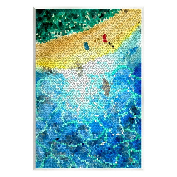 Modern Mosaic Pattern Beach Coastal Graphic Art Unframed Art Print Wall Art