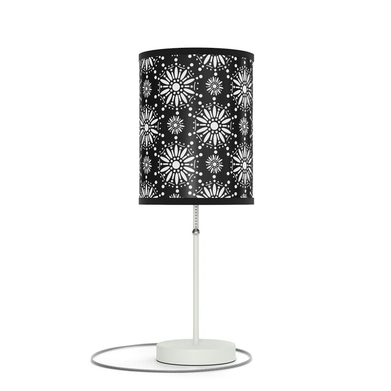 White Henna Star Table Lamp Lampshade Nightlight Designer Abstract Mid