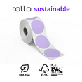 thumbnail image 3 of Rollo Circle Thermal Labels 2 Inch - Roll of 1,000 Round Direct Thermal Sticker Labels - Multi-Purpose Thermal Printer Stickers (Purple Thermal Labels), 3 of 5
