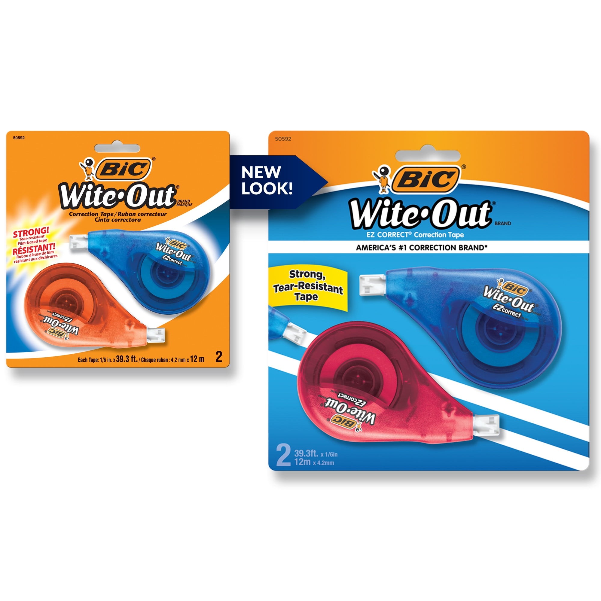 BIC WiteOut Brand EZ Correct Correction Tape, White, 2 Count Walmart