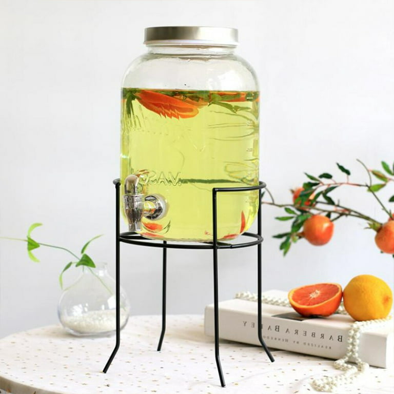 Vintage Dotted Drink Dispenser with Metal Stand