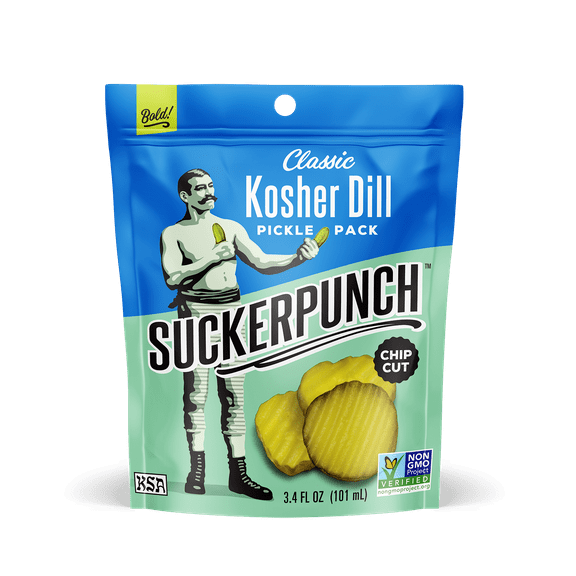 (Pack of 12), Suckerpunch Classic Dill Snack Pack, 3.4 oz