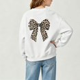 thumbnail image 5 of Girls Sweatshirt Girls Leopard Print Bow/Heart Graphic Pullover Tops Casaul Fall Sweatshirt Size 13-14 Years, 5 of 8