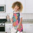 thumbnail image 4 of Pioneer Flower Floral Print Pattern Kids Aprons for Girls and Boys,Adjustable Neck Strap Toddler Aprons for Kids Cooking Baking, 4 of 7