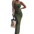 thumbnail image 2 of Women'S Summer Long Dress Casual Slip Slim Sleeveless Bodycon Maxi Dresses for Women Army Green S, 2 of 7