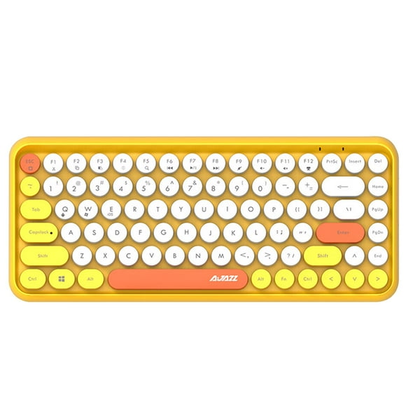 TFixol Heijue 308i Bluetooth keyboard tablet notebook home office girl punk keyboard mobile phone keyboard Lemon Yellow "84 Keys" Bluetooth Version