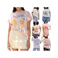 thumbnail image 3 of Yunliwuli Women's Summer Tops Casual Short Sleeve Round Neck Cartoon Print T-Shirts Streetwear Blouses, 3 of 7