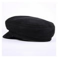 thumbnail image 4 of Genuine Leather Cap Men Newsboy Mil-itary Hats Vintage Women Gatsby Caps Black Classic Flat Hats Luxury Italian ,Soft Feel, 4 of 6