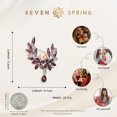 thumbnail image 6 of Floral Pearl Drop Brooch for Women,Blue or Wine Red Zirconia Flower & Leaf Design,Elegant Crystal Brooch for Suit Dress Scarf Wedding Gift Jewelry, 6 of 8