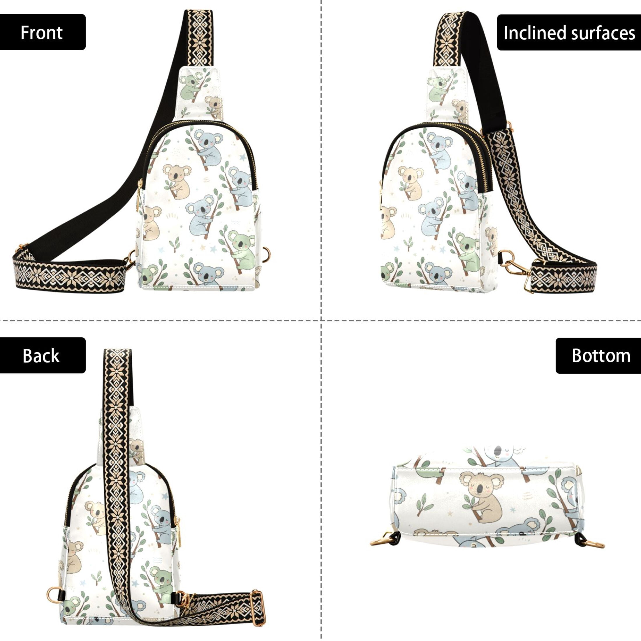 ALAZA Cute Koala Sling Bag for Women Men Waterproof Crossbody Chest Bags
