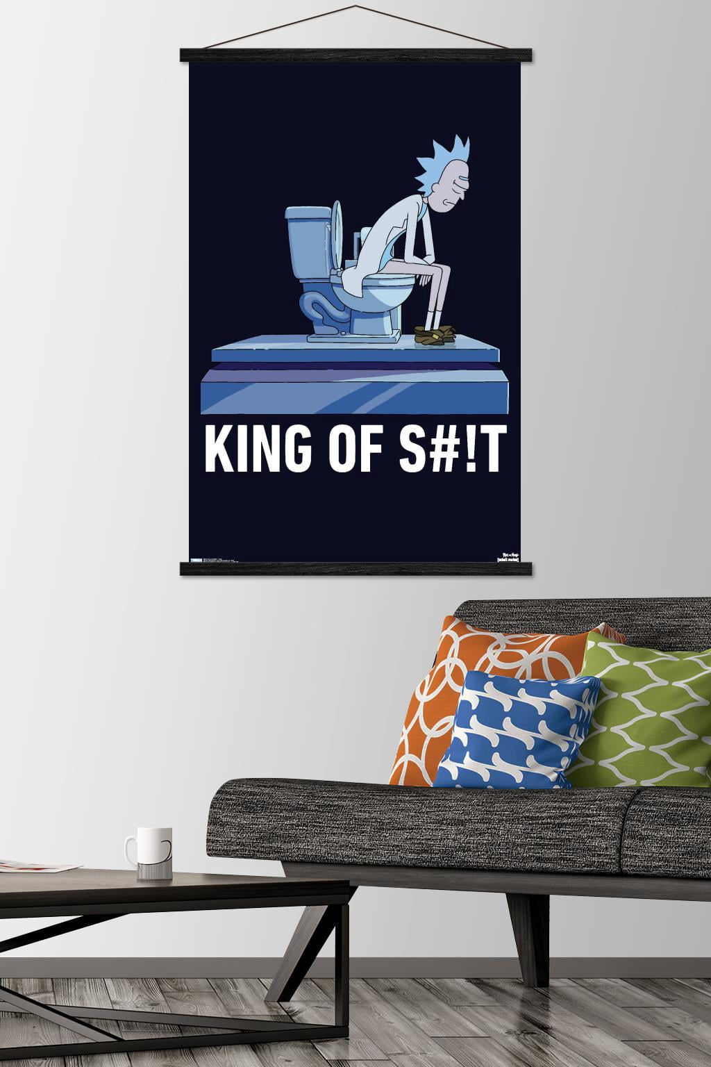 Rick And Morty - Toilet Wall Poster with Wooden Magnetic Frame, 22.375" x 34"