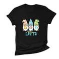 thumbnail image 1 of Prolriy Chemises de Pâques pour Femmes Manches Courtes Décontractées Mode Tenue de Pâques Femmes, Hauts Femmes Noir TG, 1 of 6