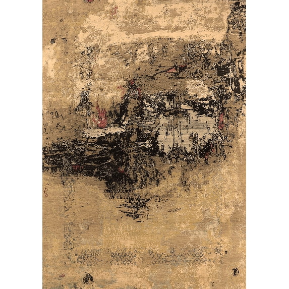 Ahgly Company Indoor Rectangle Oriental Brown Industrial Area Rugs, 8' x 10'