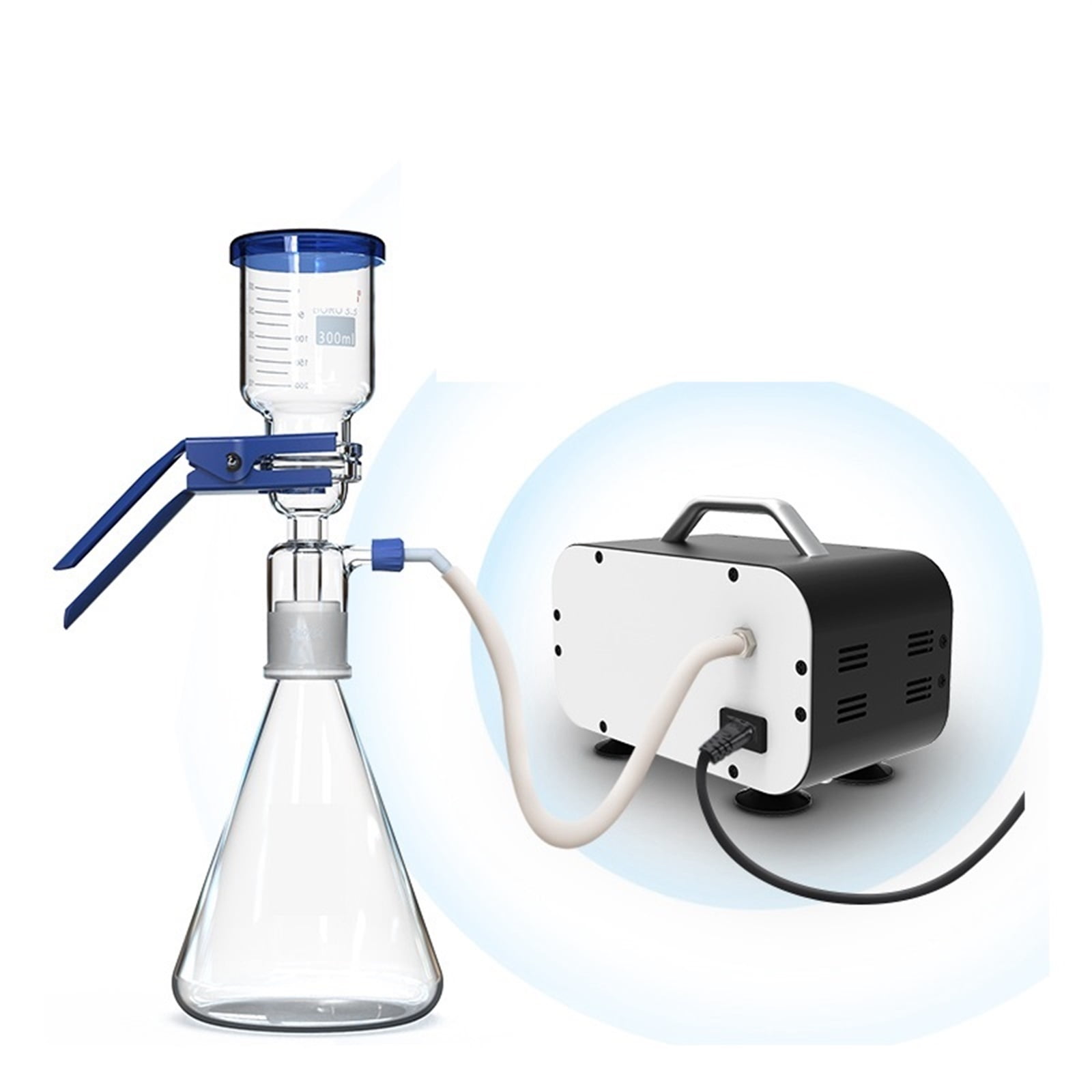 1000ml Vacuum Filtration Apparatus+Oil-free Diaphragm Vacuum Pressure Pump LAB Solvent Filtration Apparatus ,Corrosion-Resistant