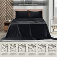 thumbnail image 6 of MALLONI HOME California King Sheet Sets - Cotton Rich Bedding Sets, 4 Piece Deep Pocket Bed Sheets Sets - Ultra Soft, Wrinkle Resistant, Quick Dry, Easy Care California King Sheets - Black, 6 of 6