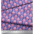 thumbnail image 2 of Soimoi Moss Georgette Fabric Stripe & Rose Floral Fabric Prints by Yard 42 Inch Wide, 2 of 3