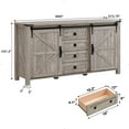 thumbnail image 2 of OKD 60" Farmhouse Dresser Chests for Bedroom with 4 Drawers & Sliding Barn Doors, Rustic Dresser TV Stand, Light Rustic Oak, 2 of 6