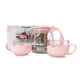 thumbnail image 1 of TRESSO Set de tetera de cristal de 700ml con 2 tazas de 150ml cada una, Color Rosa, 1 of 3