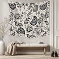 thumbnail image 5 of Black Spring Floral Tapestry for Bedroom Wall Hanging Tapestry, Summer Botanical Farmhouse Vintage Ceiling Backdrop Tapestries Poster Blanket Wall Decor for Teens Room Living Room Dorm 39" x 59", 5 of 8