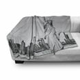 thumbnail image 3 of New York City Soft Flannel Fleece Throw Blanket, Liberty New York City Famous American Monument Landscape Illustration, Cozy Plush for Indoor and Outdoor Use, 50" x 60", Grey, by Ambesonne, 3 of 6