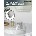thumbnail image 2 of WOWOW Waterfall Bathroom Faucet 3 Holes 8Inch Widespread Bathroom Sink Faucet, 2 of 7