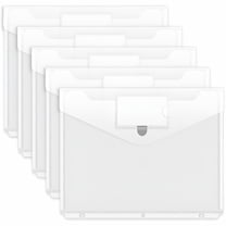 CCOCC 5 Pack Binder Pocket,Super Heavyweight Poly Binder Pocket with Tight Closure,Binder Folders Side Loading,3 Ring Binder Pocket,Binder Dividers with Pockets,Letter Size,Clear