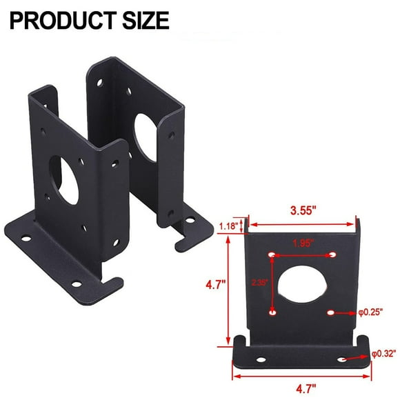 2Pcs Adjustable Pergola Post Anchor Base Brackets Kit For Deck Railing Mailbox