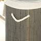 thumbnail image 5 of Cesto de Ropa Sucia Plegable Cubo de Almacenamiento de Ropa Sucia de Gran Capacidad con Diseño Resistente, Material de bambú, Decoración del Hogar para Baño, Sala de Estar, (1.0 Gris Redondo), 5 of 9