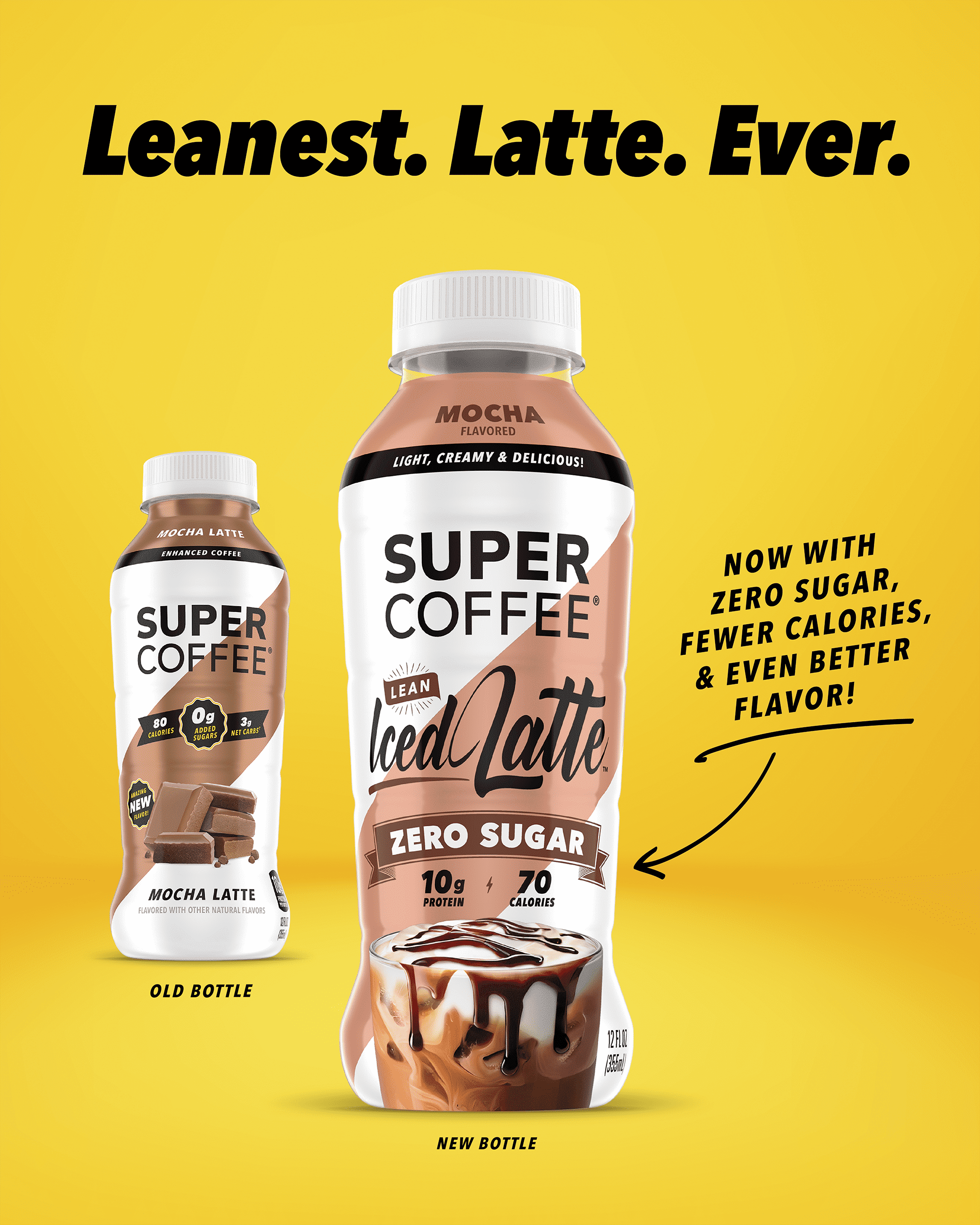 Super Coffee Mocha Latte, Protein Coffee, 12 fl oz Bottle