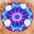thumbnail image 2 of Purple Blue Tie Dye Spiral Pattern Round Fitted Tablecloth with Elastic Edge,Dining Table Cover Waterproof,Outdoor Round Tablecloth for Camping,Dining,Indoor and Outdoor, 2 of 7