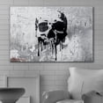 thumbnail image 2 of wall26 Canvas Print Wall Art Melting Skull on Gritty Gray City Wall Abstract Shapes Digital Art Graffiti &amp; Street Art Bohemian Scenic Urban Cityscape for Living Room, Bedroom, Office - 16"x2, 2 of 7