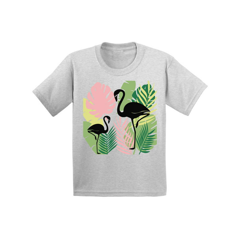 Awkward Styles Black Flamingos Shirt Cute Summer Shirt for Kids Pink Flamingo T Shirt for Boys Pink Flamingo Shirts for Girls Nifty Flamingo T- Shirt for Children Summer Gifts for Little One -