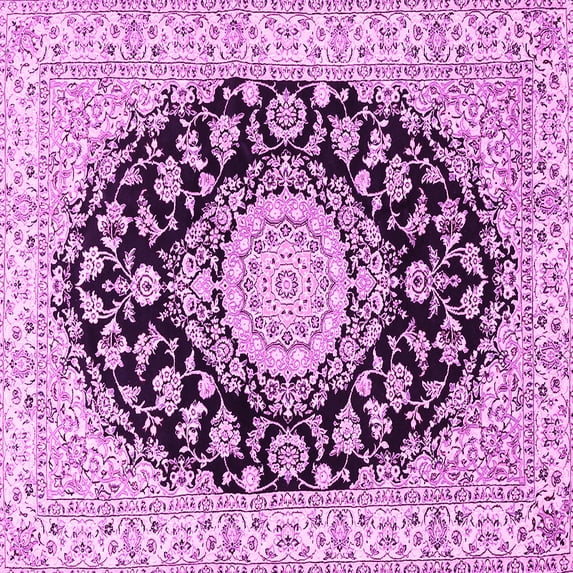 Ahgly Company Indoor Square Medallion Pink Traditional Area Rugs, 4' Square