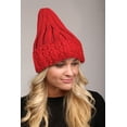 thumbnail image 3 of MIRMARU Women's Winter Knitted Long Pointy Top Faux Fur Trim Beanie Hat., 3 of 3