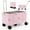 Pink, variant on Costway Large Foldable Utility Cart with 2-Tier Storage Crates 5 Rotate Wheels Metal Pink