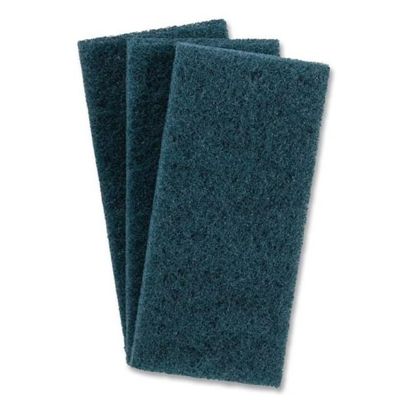 Boardwalk BWK402B Medium-Duty Scrub Pad, 4.62 x 10 in., Blue - 10 Count